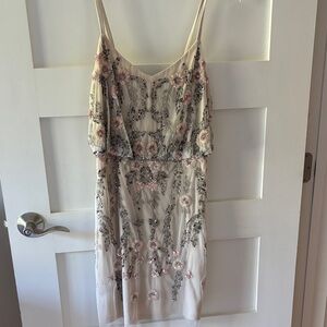 Elegant Floral Embellished and Beaded Dress